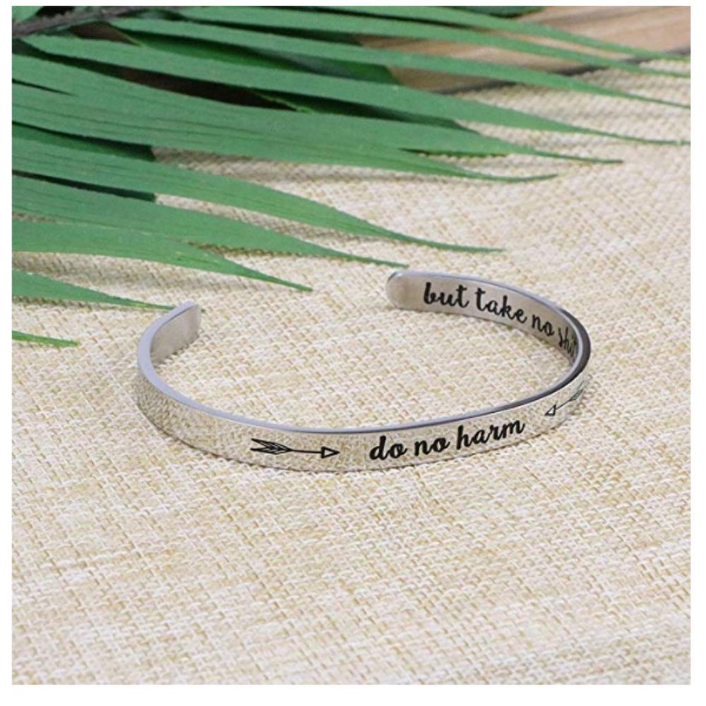 Inspirational Cuff Bracelet - Mantra Bangle